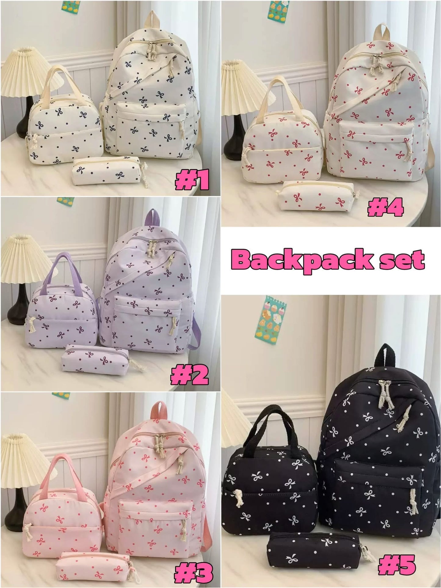 Girly Pop Backpack Set