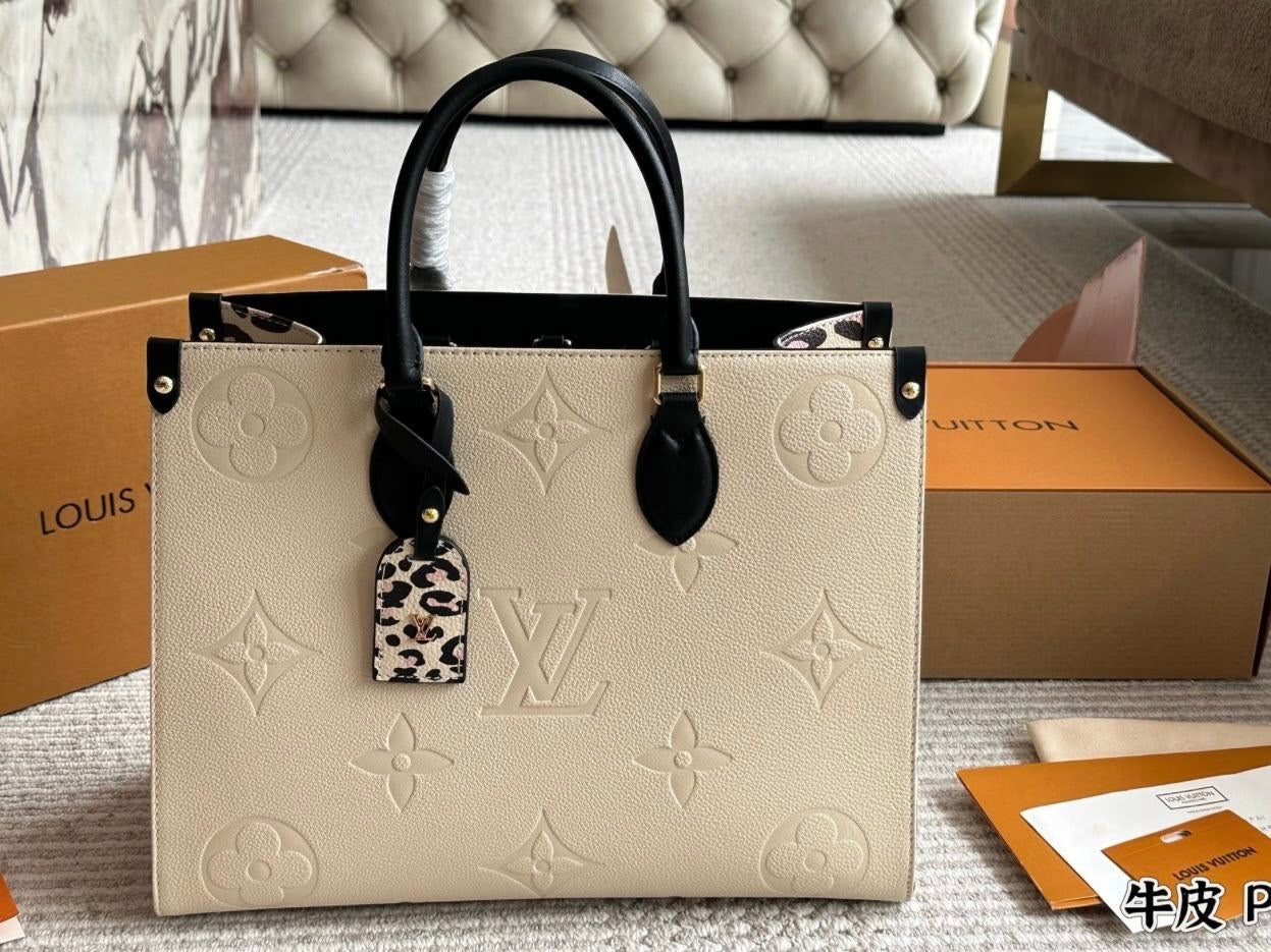 Cream & Leopard Tote