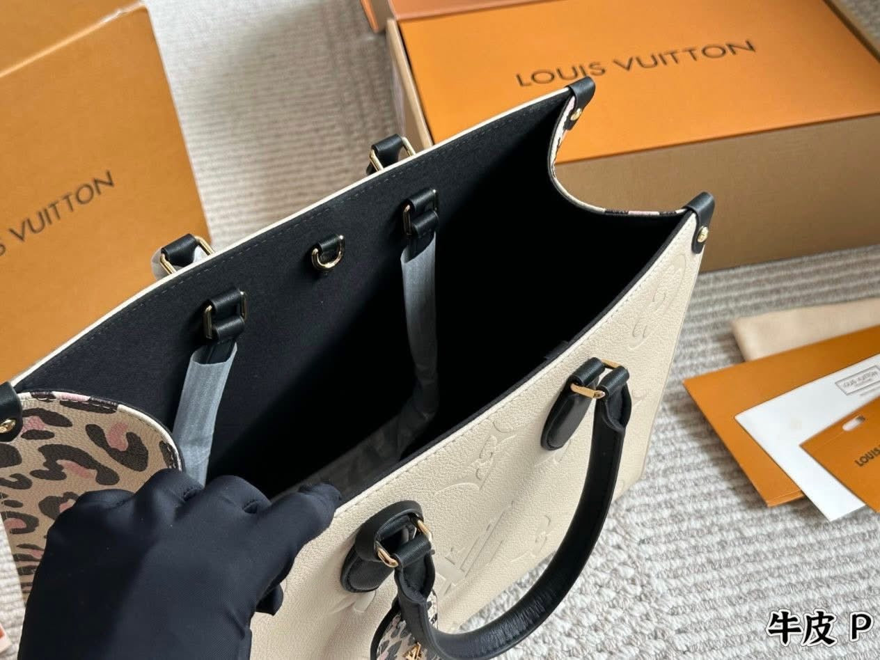 Cream & Leopard Tote