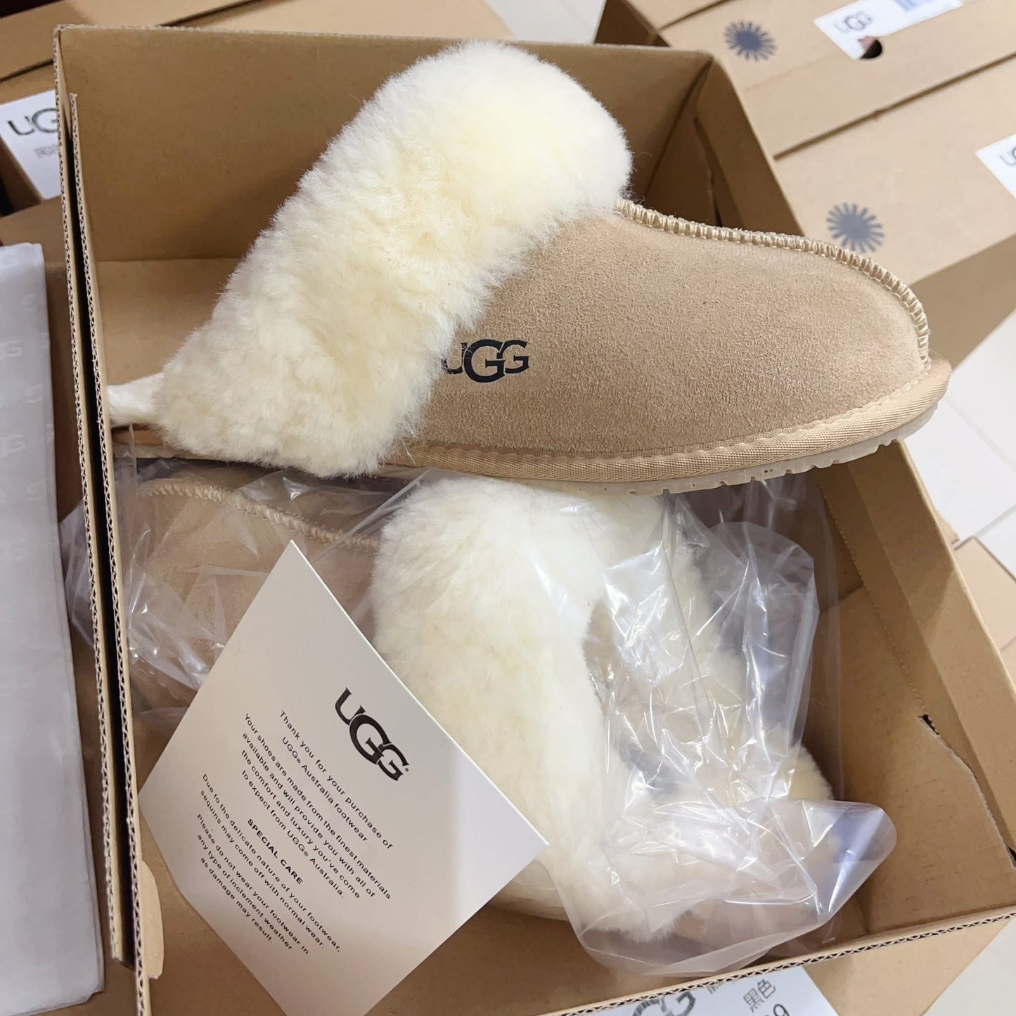 UGG Fuzzy Slide In Slippers