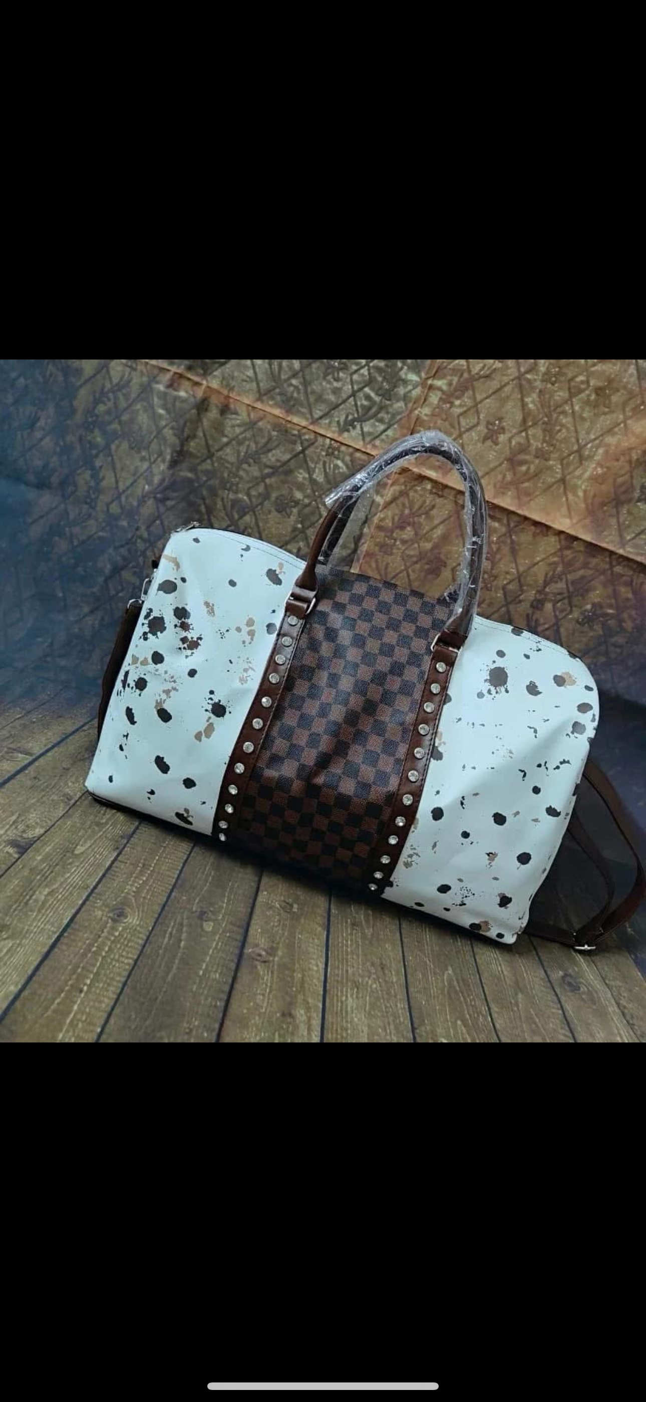 Cow Print Duffle